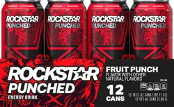 Rockstar Punched Energy Drink Fruit Punch - 12 ct