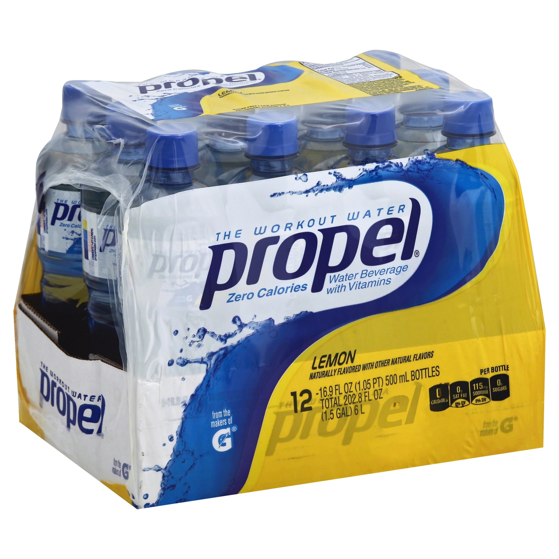 slide 1 of 1, Propel Lemon Flavored Water, 202.8 fl oz