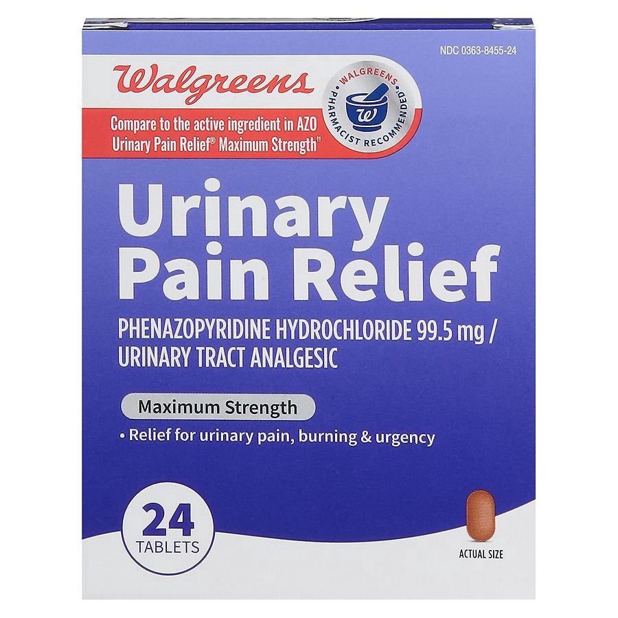 slide 2 of 4, Walgreens Urinary Pain Relief Maximum Strength, 24 ct