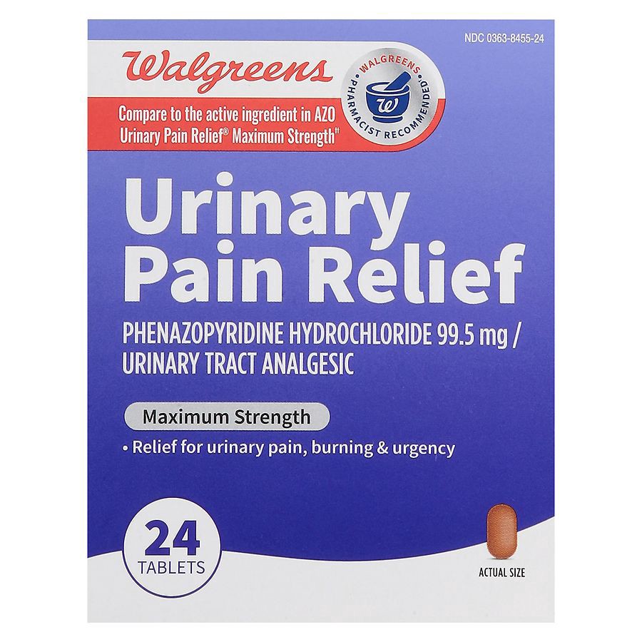 slide 1 of 4, Walgreens Urinary Pain Relief Maximum Strength, 24 ct