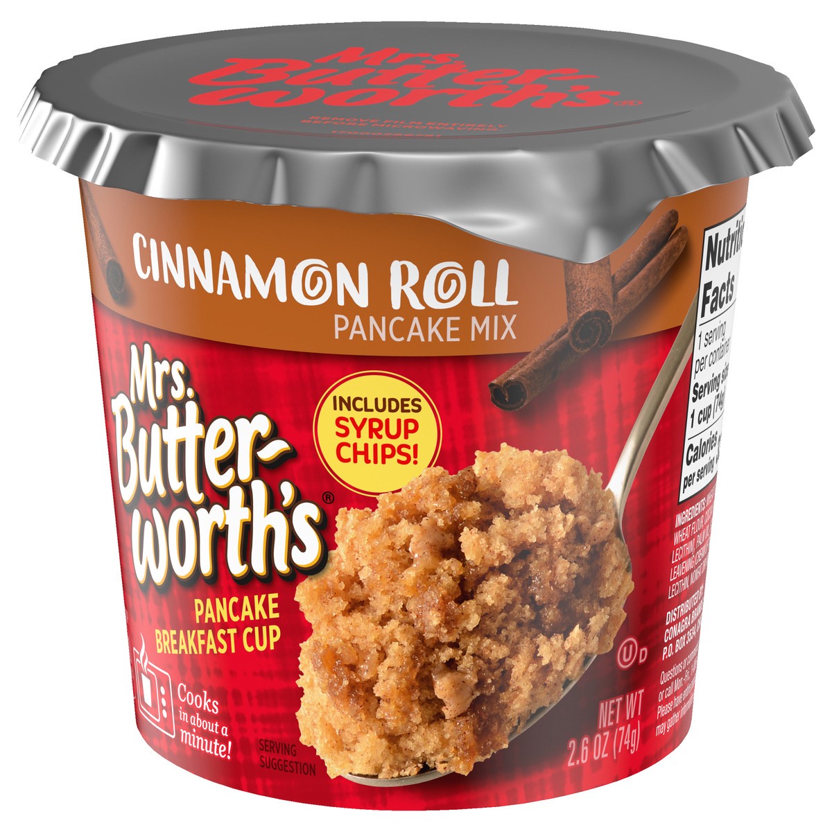 slide 9 of 9, Mrs. Butterworth's Cinnamon Roll Pancake Mix 2.6 oz, 2.6 oz