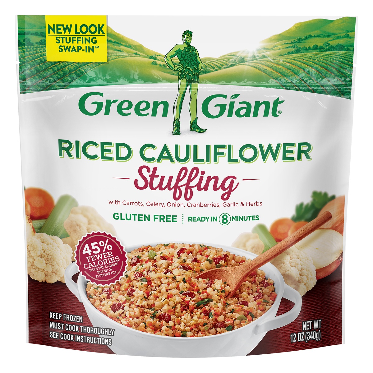 slide 1 of 1, Green Giant Frozen Rice Cauliflower Stuffing, 12 oz