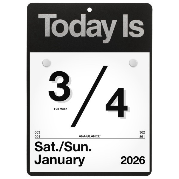 slide 3 of 7, AT-A-GLANCE® 2026 “Today Is"" Daily Wall Calendar, Small, 6"" x 6"", 1 ct