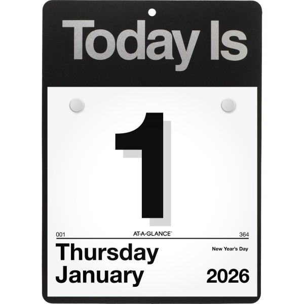 slide 7 of 7, AT-A-GLANCE® 2026 “Today Is"" Daily Wall Calendar, Small, 6"" x 6"", 1 ct