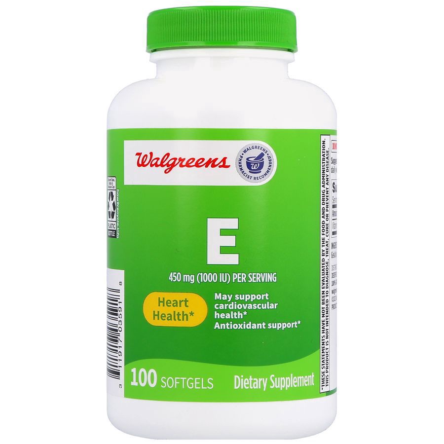 slide 1 of 5, Walgreens E 450 mg (1000 IU) Softgels, 100 ct