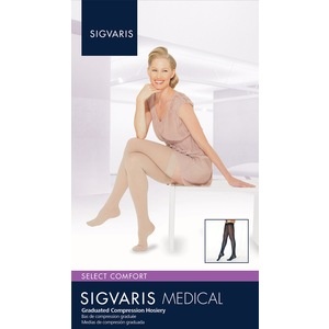 slide 1 of 1, Sigvaris Women's Select Comfort 860 Thigh-High 20-30Mmhg Ms - Medium Short Suntan, 1 ct