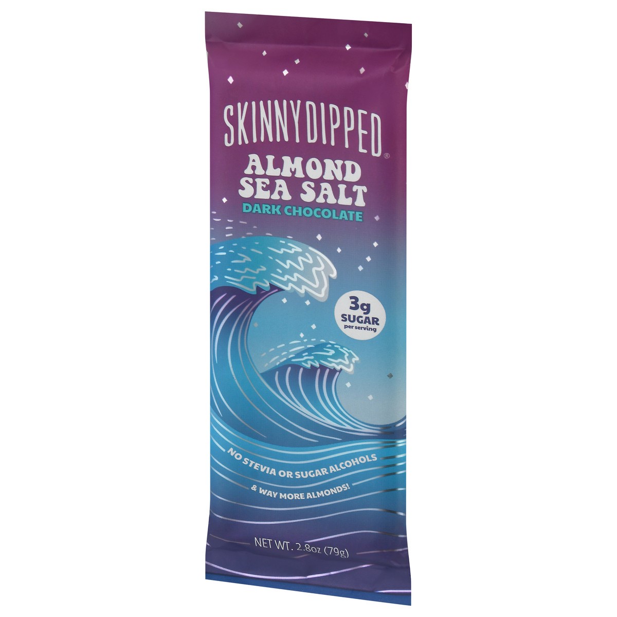 slide 3 of 9, SkinnyDipped Almond Sea Salt Dark Chocolate 2.8 oz, 2.8 oz