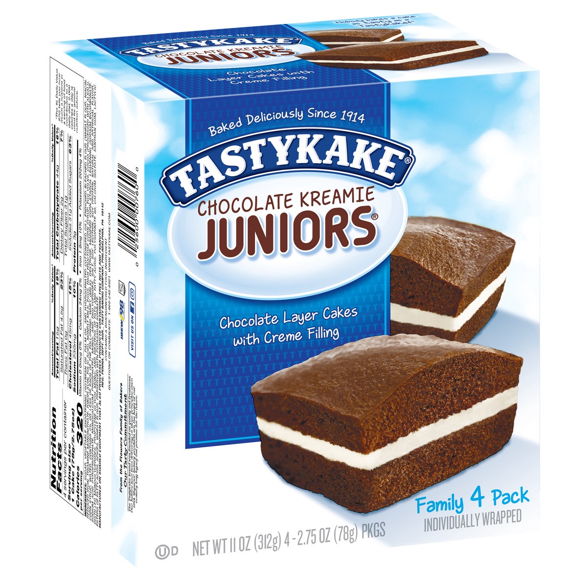 slide 5 of 8, Tastykake Juniors Chocolate Kreamie Family 4 Pack 4 - 2.75 oz Packs, 11 oz