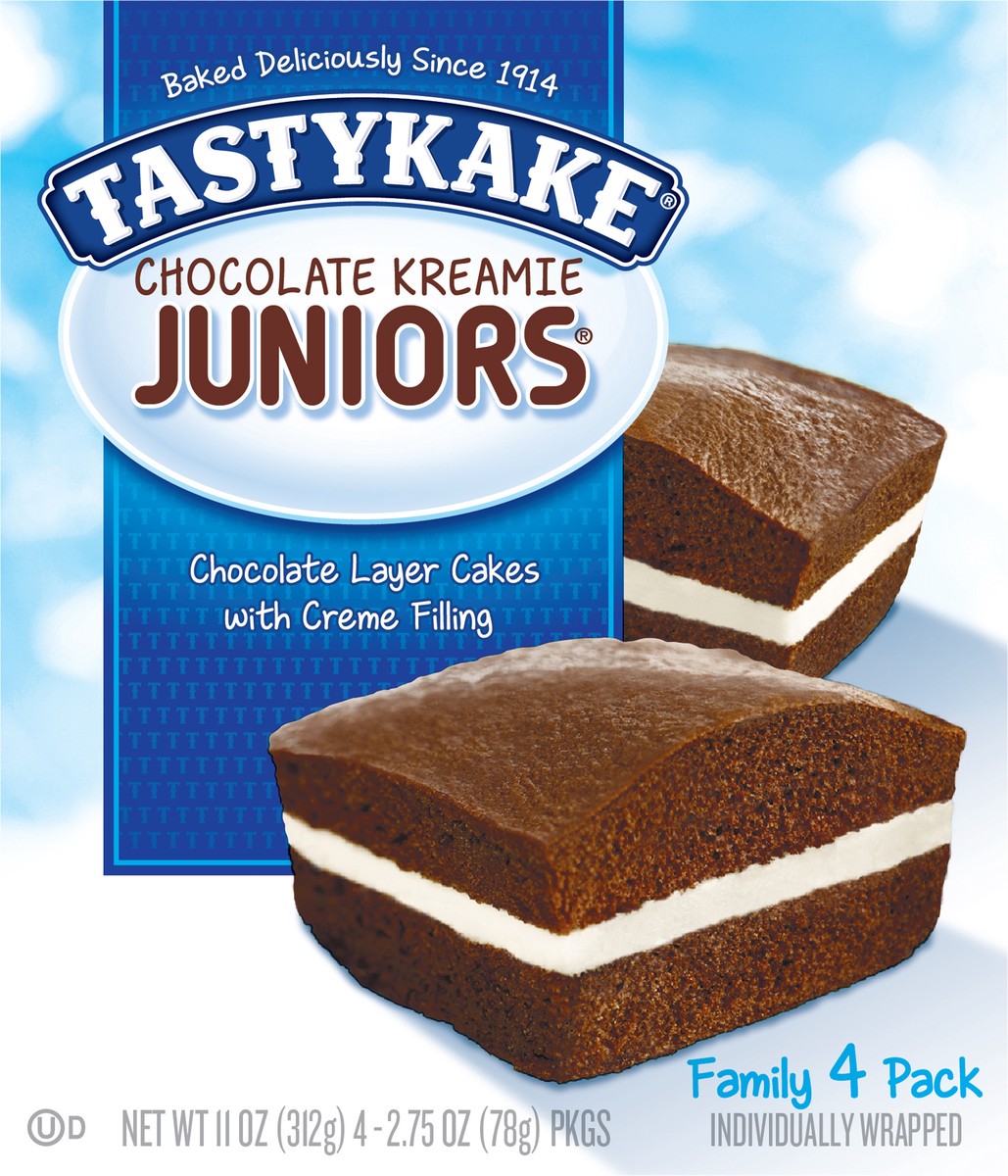 slide 2 of 8, Tastykake Juniors Chocolate Kreamie Family 4 Pack 4 - 2.75 oz Packs, 11 oz