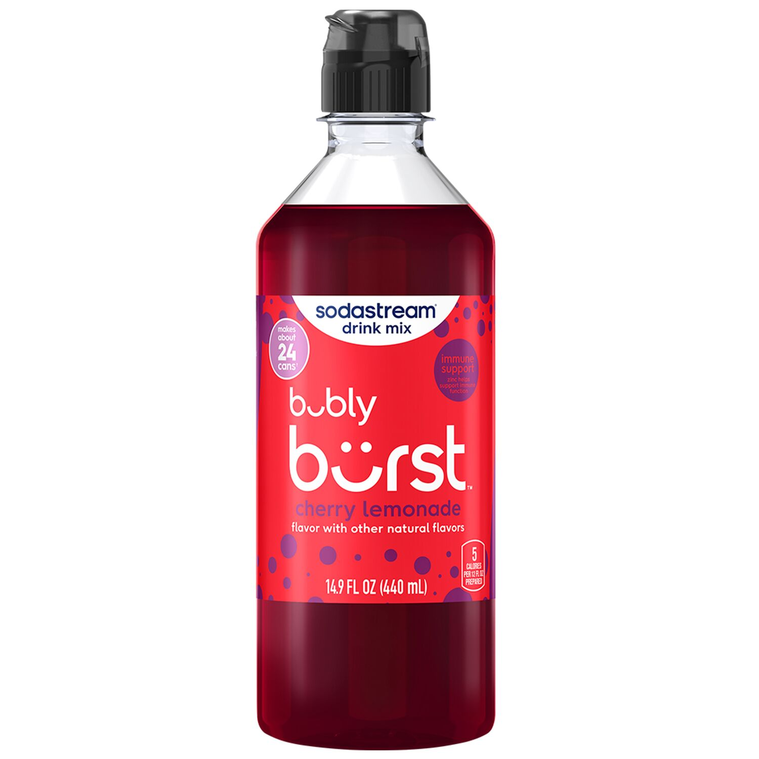 slide 1 of 5, SodaStream Bubly Burst Cherry Lemonade Flavor, 14.9 fl oz