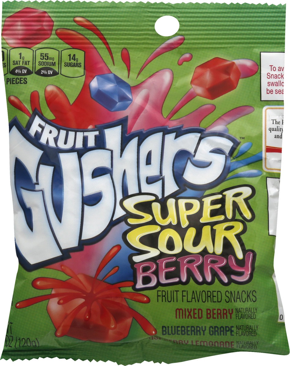 slide 8 of 10, Fruit Gushers Super Sour Berry Fruit Flavored Snacks 4.25oz pouch, 4.25 oz