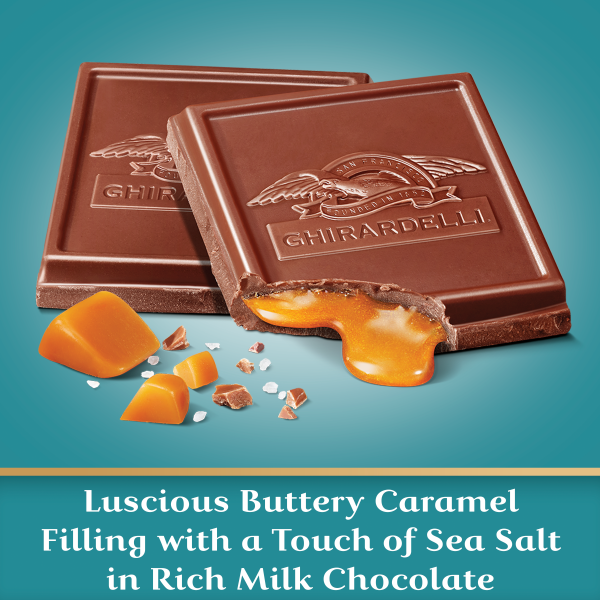 slide 17 of 19, Ghirardelli Squares Sea Salt Caramel Milk Chocolate 4.8 oz, 4.8 oz