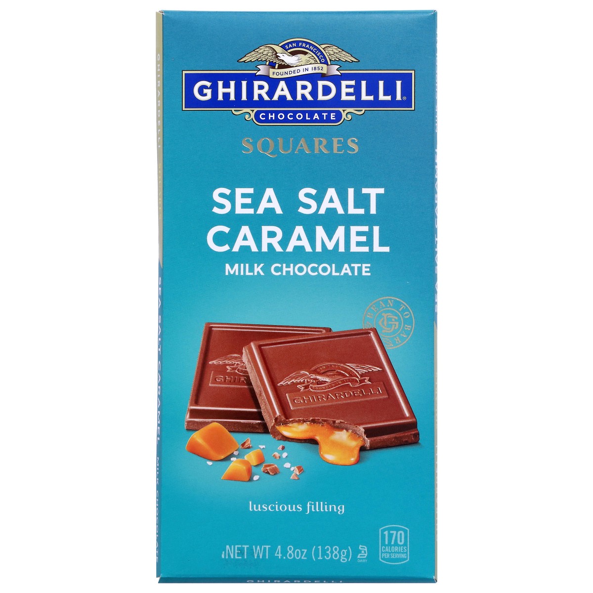 slide 1 of 19, Ghirardelli Squares Sea Salt Caramel Milk Chocolate 4.8 oz, 4.8 oz