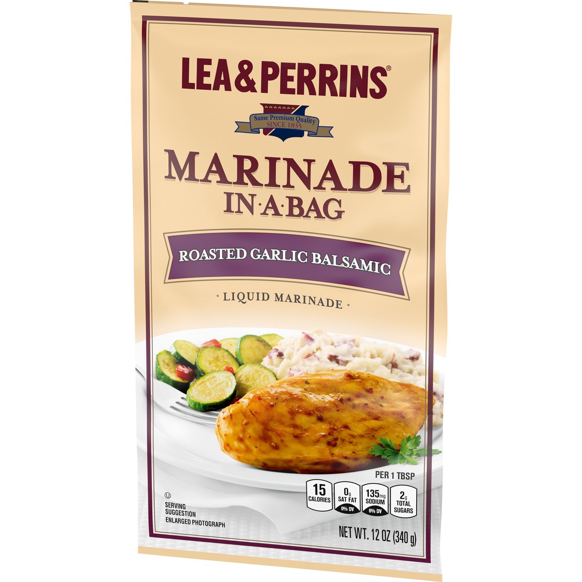 slide 13 of 13, Lea & Perrins Roasted Garlic Balsamic Marinade In A Bag, 12 oz Pouch, 12 oz