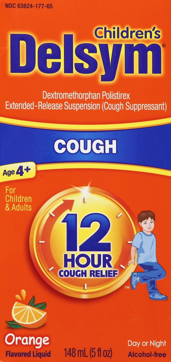 slide 4 of 4, Delsym Children's Cough Suppressant Liquid, Orange Flavor, 5 Ounce, 5 oz