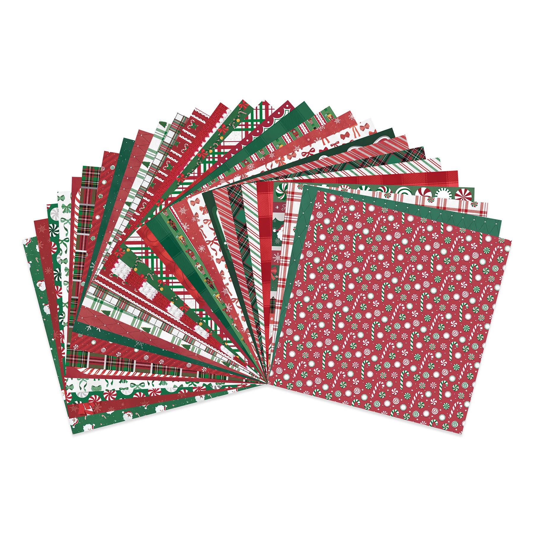 slide 2 of 3, 12" X 12" Peppermint Plaid Paper Pad By Recollections, 12 in x 12 in