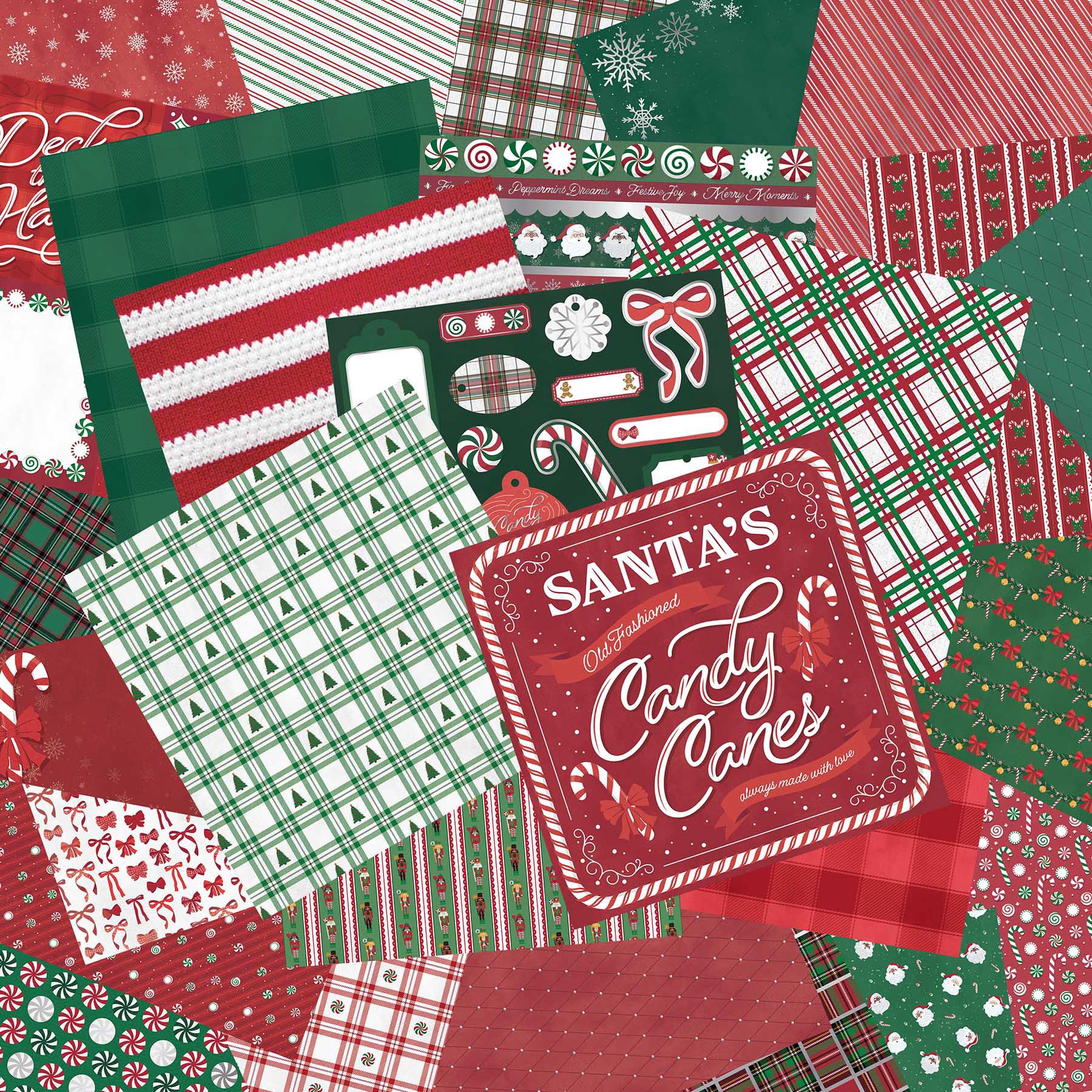 slide 3 of 3, 12" X 12" Peppermint Plaid Paper Pad By Recollections, 12 in x 12 in