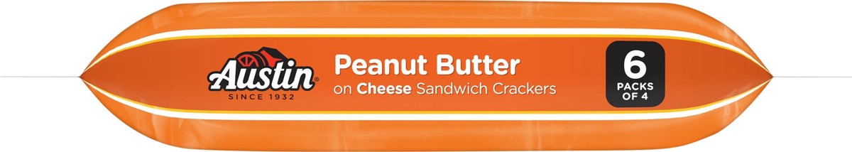 slide 9 of 13, Austin Sandwich Crackers, Peanut Butter on Cheese, 5.5 oz, 6 Count, 5.5 oz