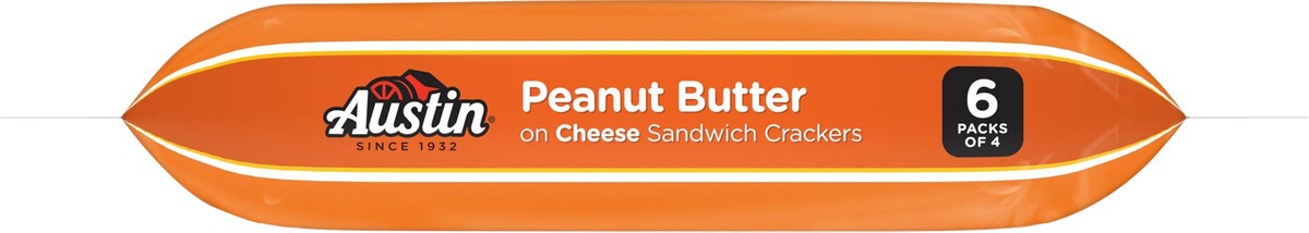 slide 10 of 13, Austin Sandwich Crackers, Peanut Butter on Cheese, 5.5 oz, 6 Count, 5.5 oz