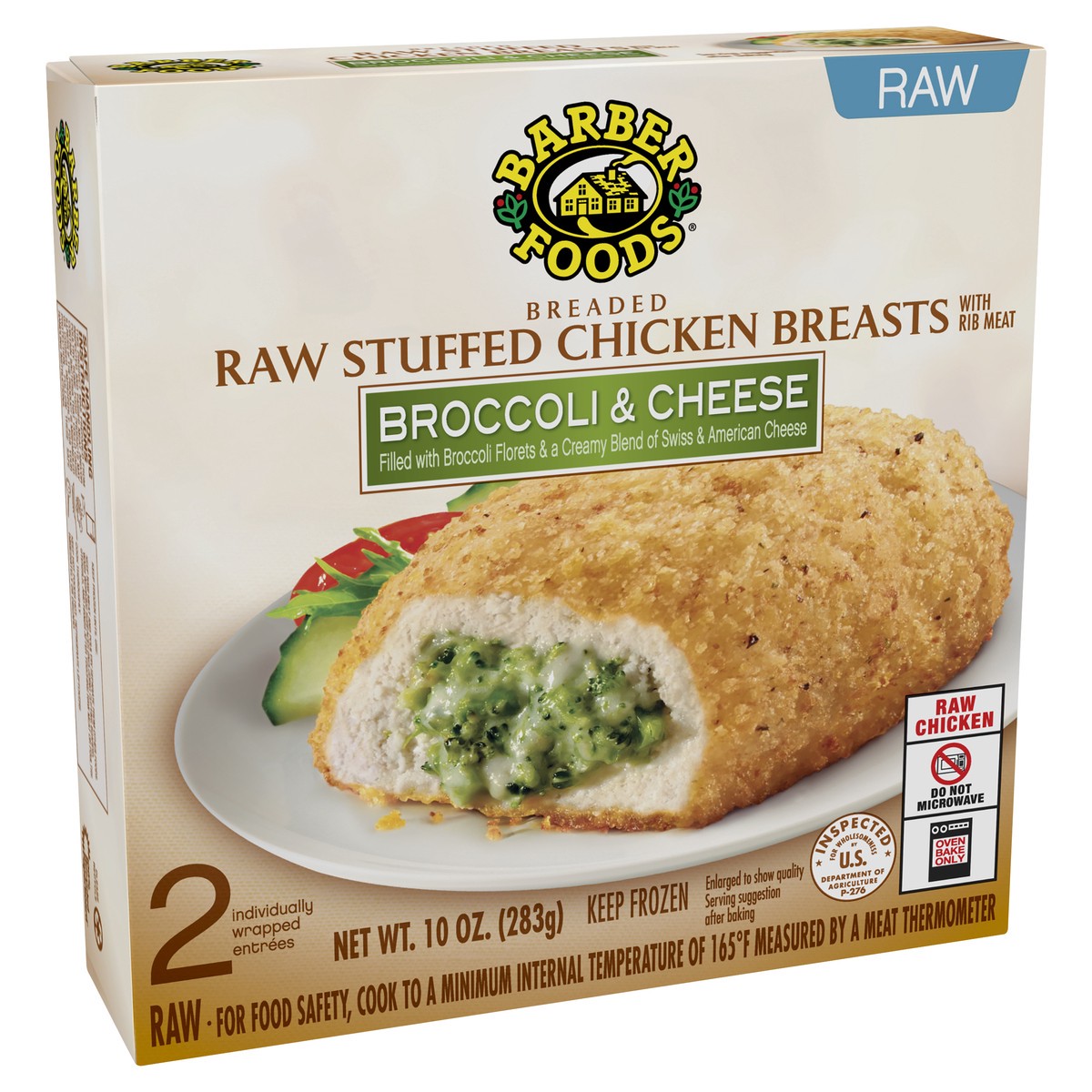 slide 7 of 7, Barber Foods Stuffed Chicken Breasts Broccoli Cheese, 2 Count (Frozen), 283.50 g