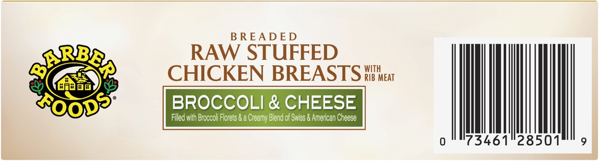 slide 6 of 7, Barber Foods Stuffed Chicken Breasts Broccoli Cheese, 2 Count (Frozen), 283.50 g