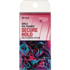 slide 1 of 1, Beauty 360 Secure Hold Girls Polybands, 500 ct