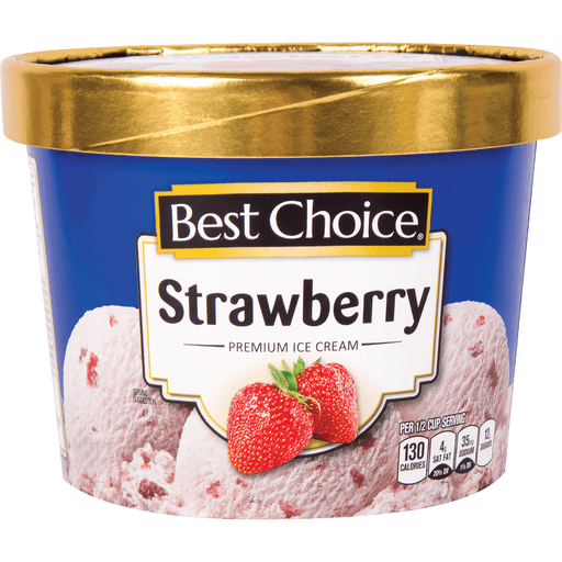 slide 1 of 1, Best Choice Strawberry Ice Cream, 64 oz