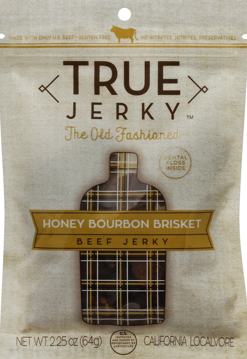 slide 3 of 3, True Jerky Honey Bourbon Brisket Beef Jerky, 2.25 oz