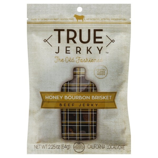 slide 1 of 3, True Jerky Honey Bourbon Brisket Beef Jerky, 2.25 oz