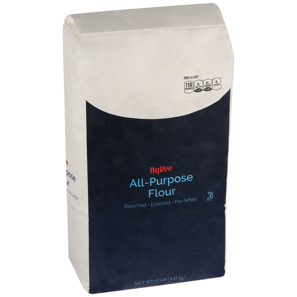 slide 1 of 8, Hy-vee Bleached Enriched Pre-sifted All-purpose Flour, 10 lb