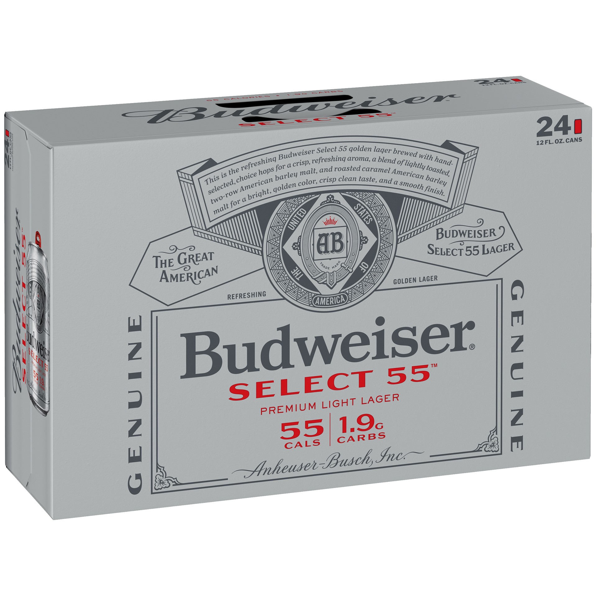 slide 4 of 5, Budweiser Select 55 Golden Lager Beer 24 ea, 24 ct; 12 oz