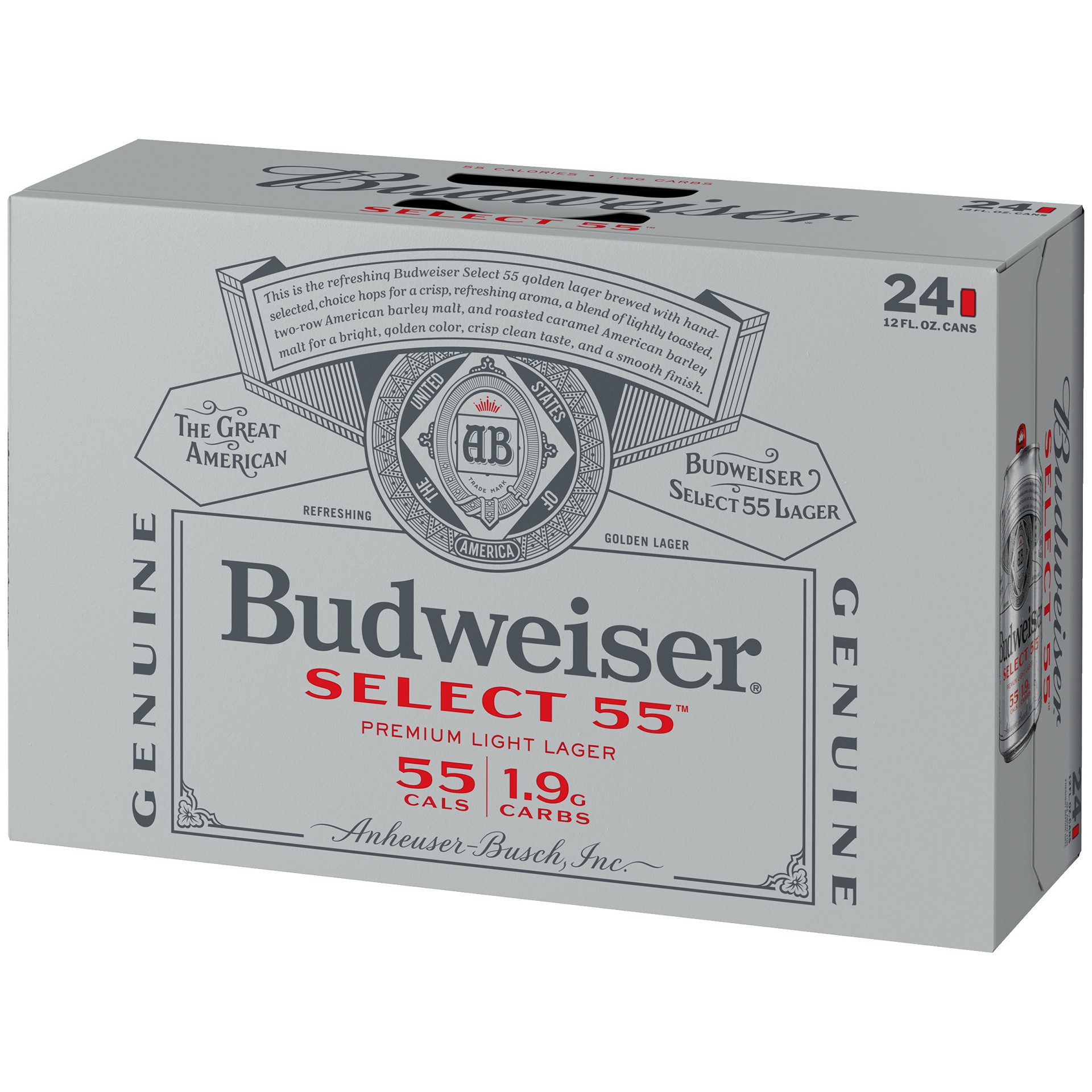 slide 3 of 5, Budweiser Select 55 Golden Lager Beer 24 ea, 24 ct; 12 oz