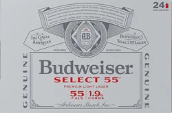 Budweiser Select 55 Golden Lager Beer 24 ea