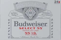 Budweiser Select 55 Golden Lager Beer 24 ea