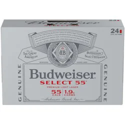 Budweiser Select 55 Golden Lager Beer 24 ea