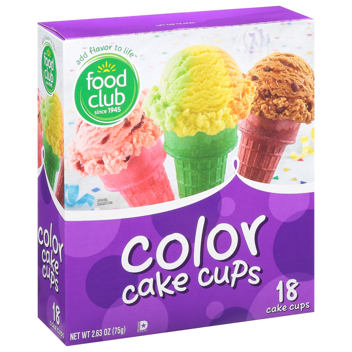 slide 2 of 9, Food Club Color Cake Cups s 18 ea, 18 ct