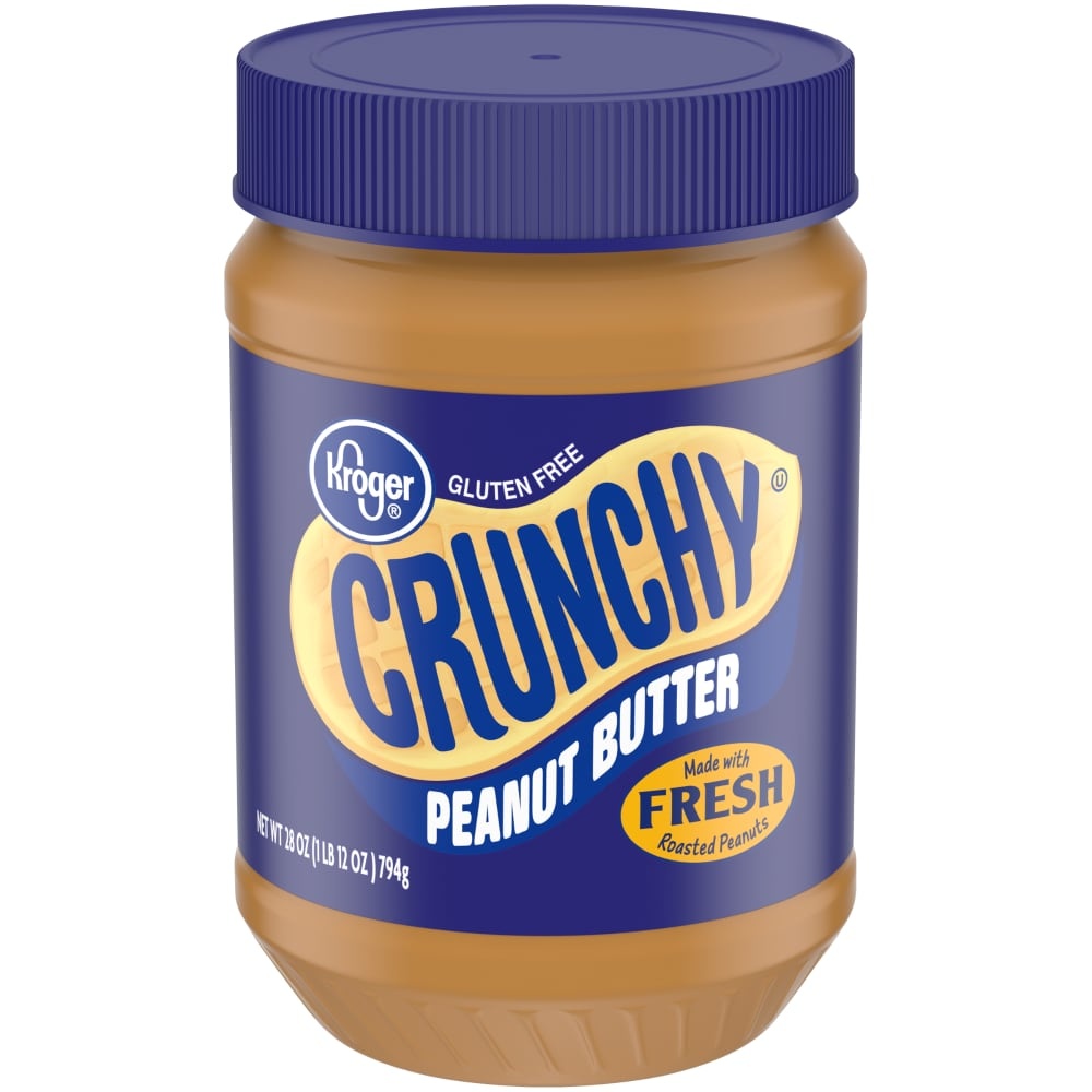 slide 1 of 1, Kroger Gluten Free Crunchy Peanut Butter, 28 oz