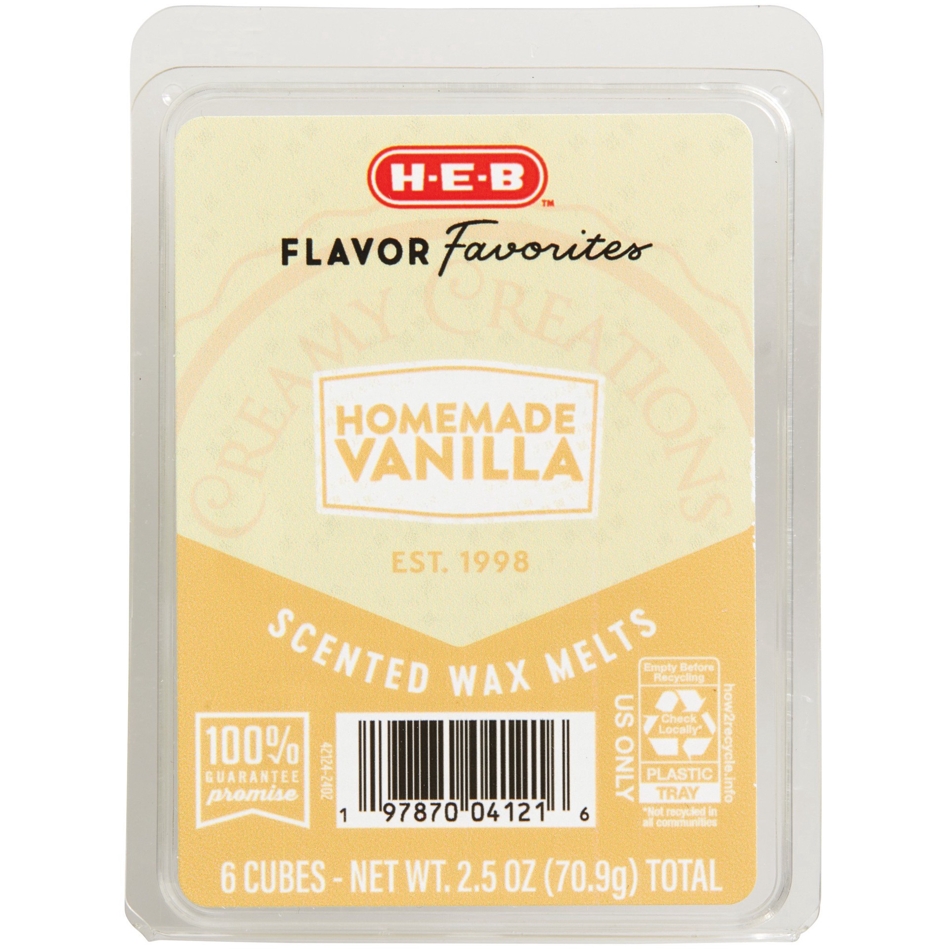 slide 1 of 1, H-E-B Flavor Favorites Creamy Creations Homemade Vanilla Scented Wax Melts, 2.5 oz