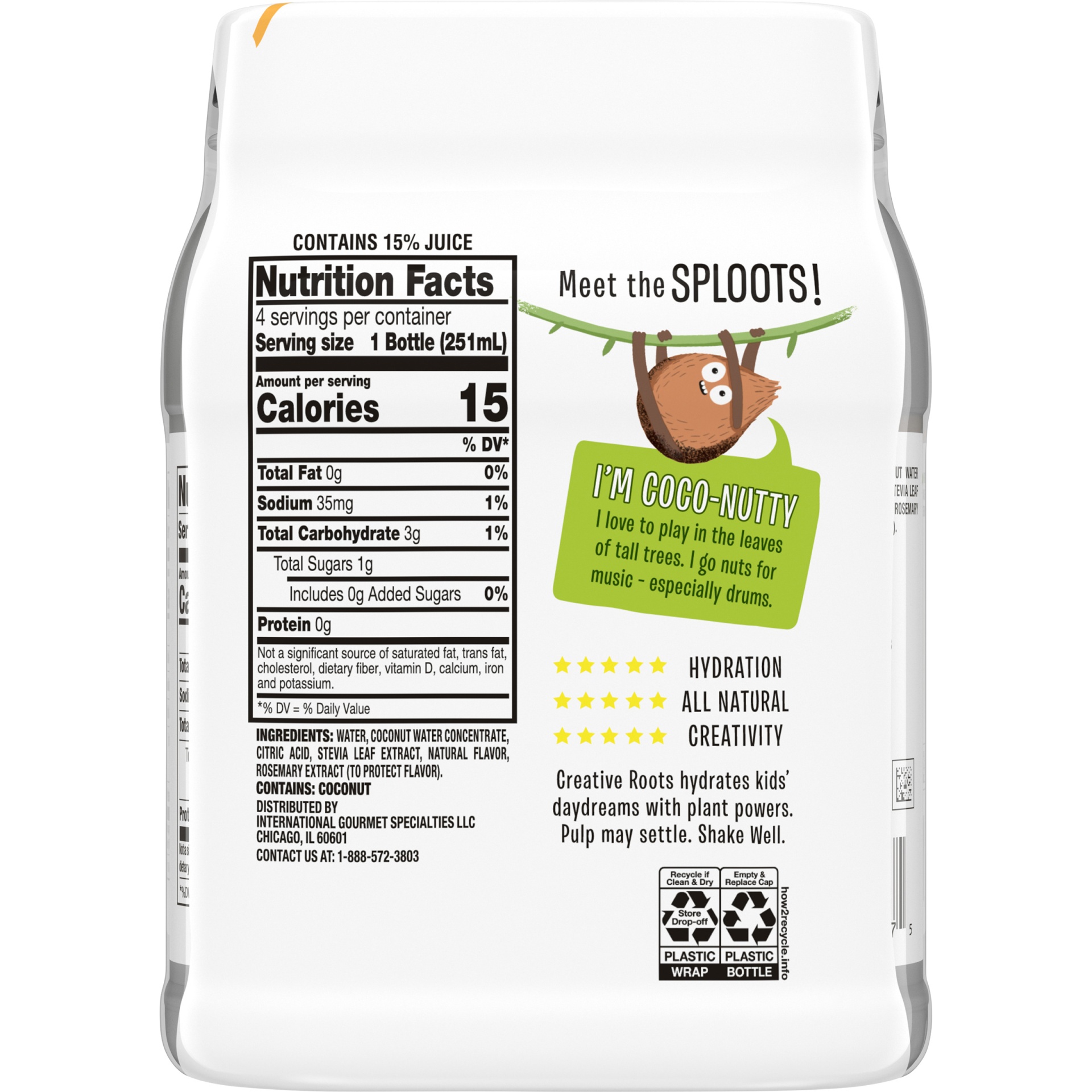 Creative Roots Orange Pineapple Naturally Flavored Coconut Water