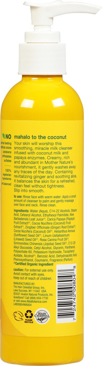 slide 8 of 8, Alba Botanica Deep Cleansing Coconut Milk Hawaiian Facial Cleanser, 8 fl oz