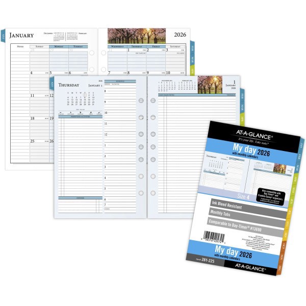 slide 2 of 9, AT-A-GLANCE® 2026 Zenscapes Daily Monthly Planner Two Page Per Day Refill, Loose-Leaf, Desk Size, 5 1/2"" x 8 1/2"", 1 ct