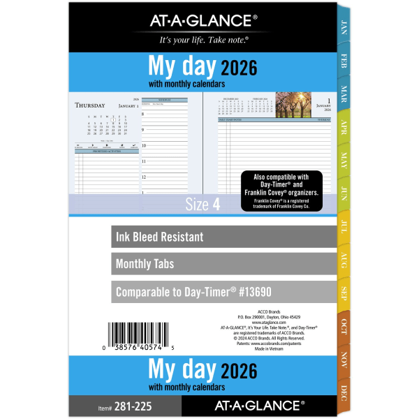 slide 3 of 9, AT-A-GLANCE® 2026 Zenscapes Daily Monthly Planner Two Page Per Day Refill, Loose-Leaf, Desk Size, 5 1/2"" x 8 1/2"", 1 ct