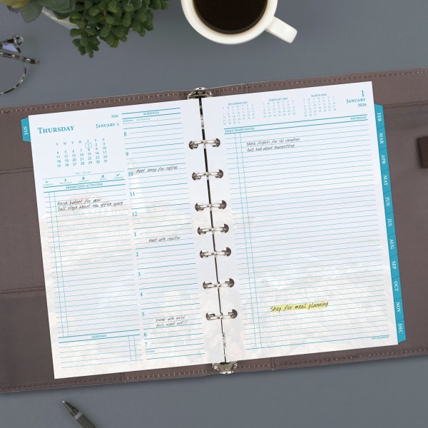 slide 3 of 9, AT-A-GLANCE® 2026 Seascapes Daily Monthly Planner Two Page Per Day Refill, Loose-Leaf, Desk Size, 5 1/2"" x 8 1/2"", 1 ct