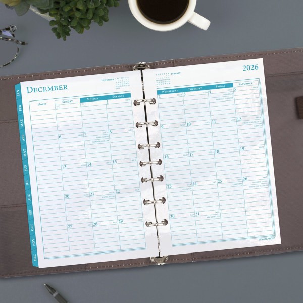 slide 4 of 9, AT-A-GLANCE® 2026 Seascapes Daily Monthly Planner Two Page Per Day Refill, Loose-Leaf, Desk Size, 5 1/2"" x 8 1/2"", 1 ct