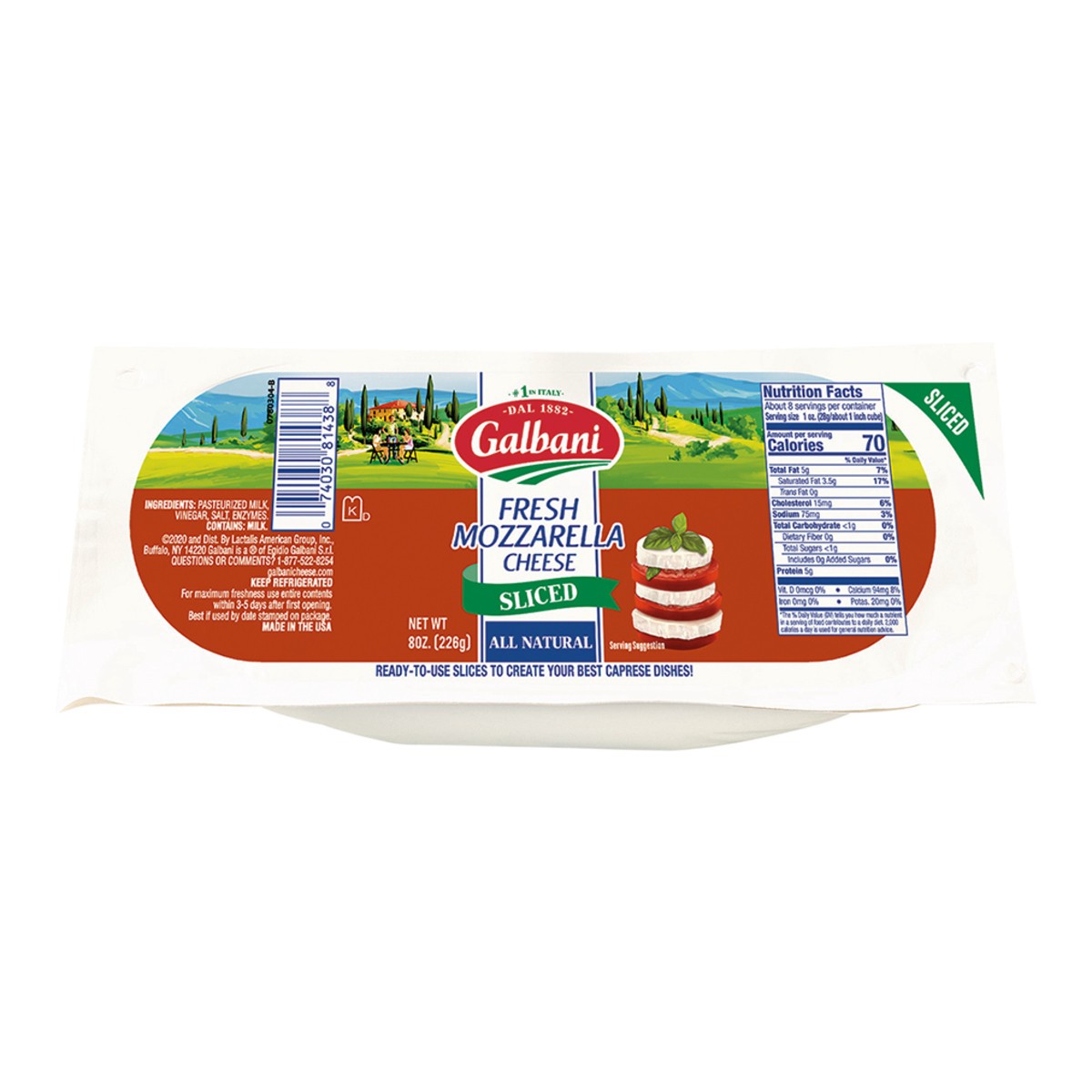 slide 1 of 1, Galbani Fresh Mozzarella Mini Sliced Log, 8 oz