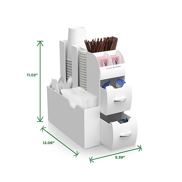 slide 4 of 5, Mind Reader Coffee Condiment Organizer - White, 1 ct