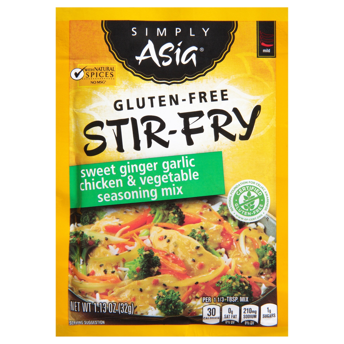 slide 1 of 6, Simply Asia Gluten Free Sweet Ginger Garlic Chicken & Vegetable Stir Fry Seasoning Mix, 1.13 oz