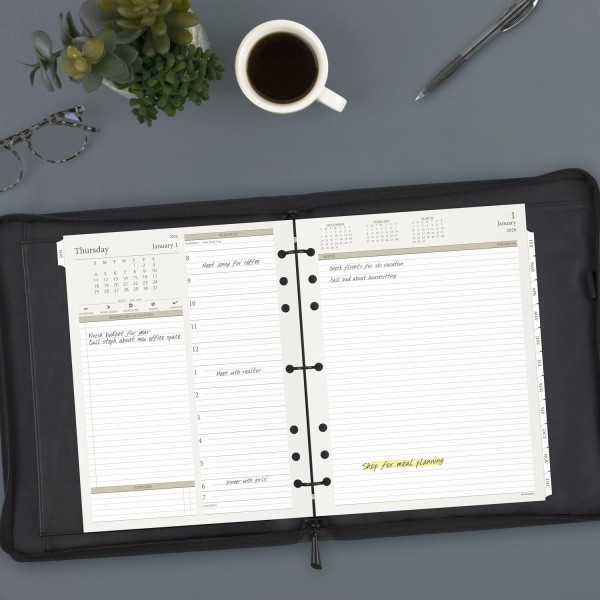 slide 2 of 5, AT-A-GLANCE® 2026 Daily Planner Two Pages Per Day Refill, Loose-Leaf, Folio Size, 8 1/2"" x 11"", 1 ct