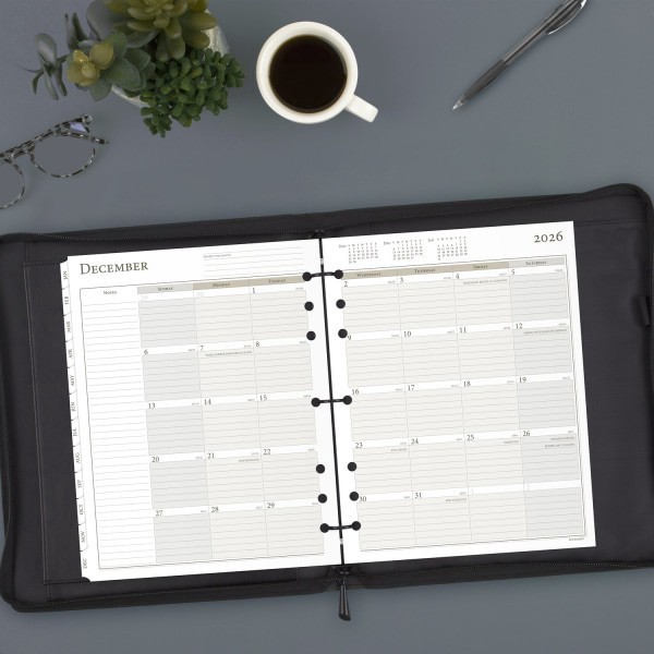 slide 5 of 5, AT-A-GLANCE® 2026 Daily Planner Two Pages Per Day Refill, Loose-Leaf, Folio Size, 8 1/2"" x 11"", 1 ct