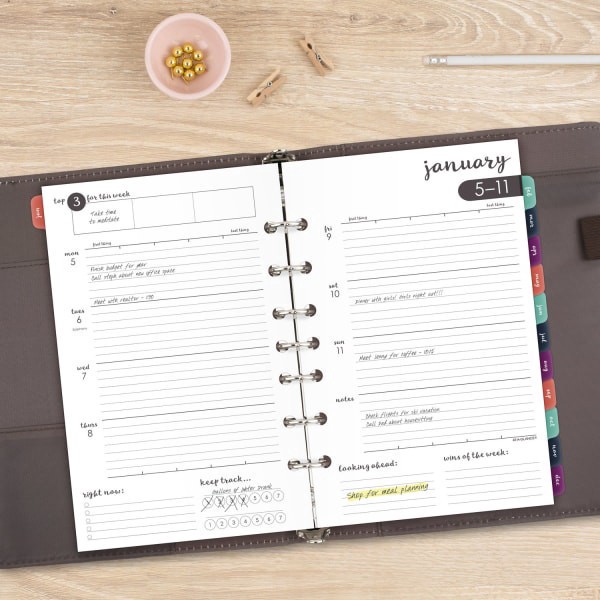 slide 2 of 6, AT-A-GLANCE® Harmony 2026 Weekly Monthly Planner Refill, Loose-Leaf, Desk Size, 5 1/2"" x 8 1/2"", 1 ct